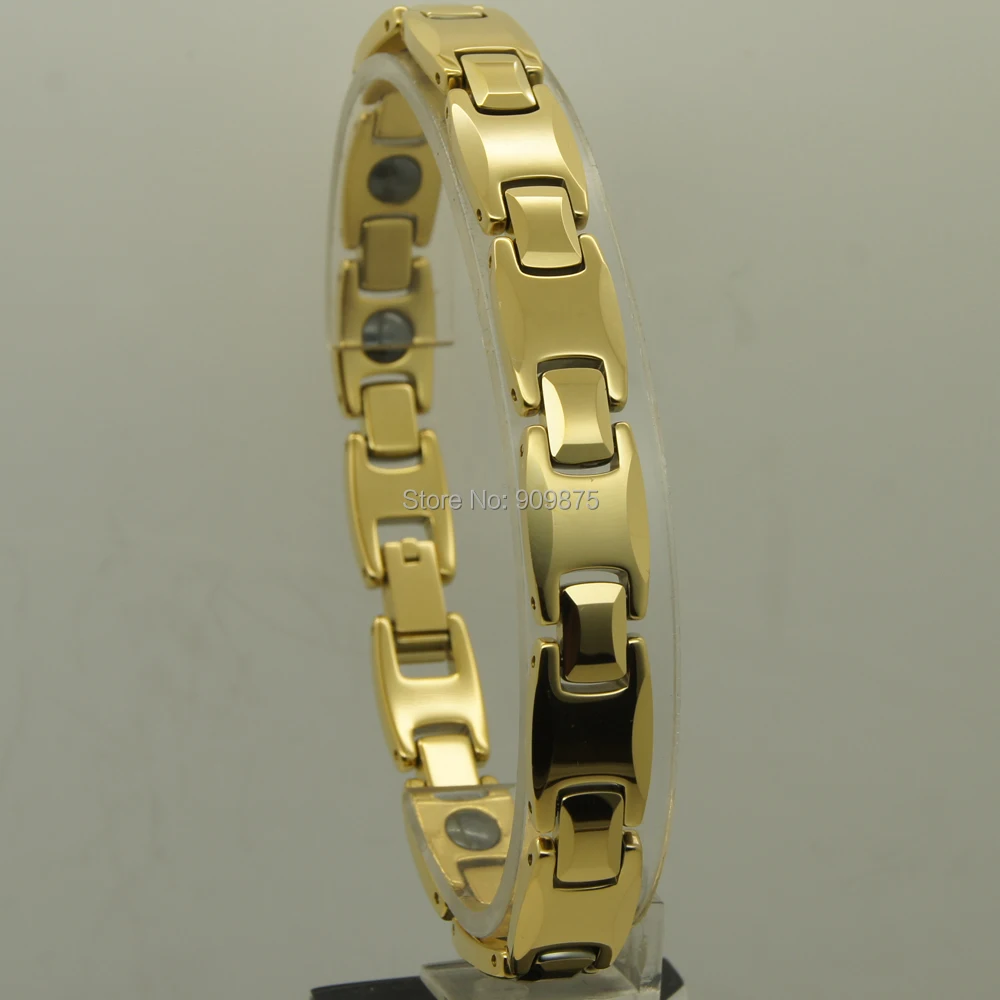 10 мм ширина классический шампанского золотое покрытие мужские ювелирные изделия hi tech Магнитный вольфрамовый браслет
