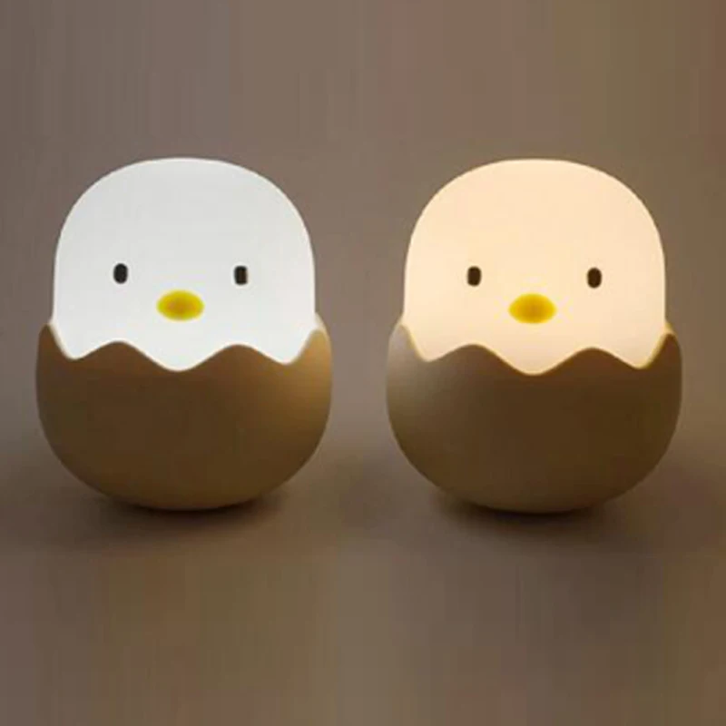 3D LED Eggshell Chicken Night Light Tumbler Silicone Lamp Bedroom Table Desk Home Party Decoration Kids Night Lights (9)