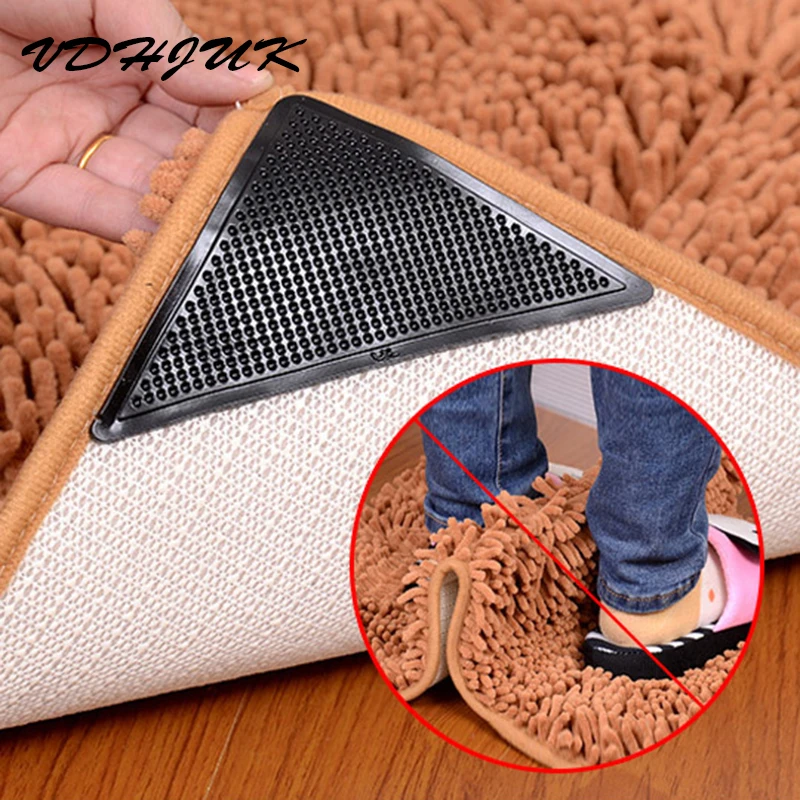 

4pcs/set Rug Carpet Mat Grippers Pliers Carpet Non Slip Grip Pad Corners Anti Skid Washable Reusable Silicone Grip Mat