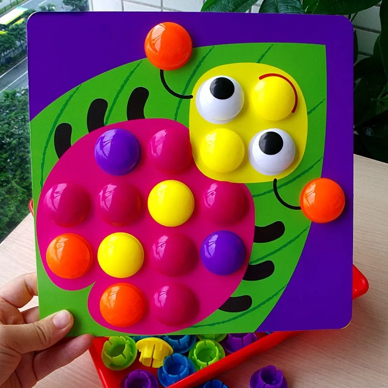 Billige 2017 3d puzzles Spielzeug Für Kinder Zusammengesetztes Bild Puzzle Kreative Mosaik Pilz Nagel Kit Taste Kunst Kinder Spielzeug