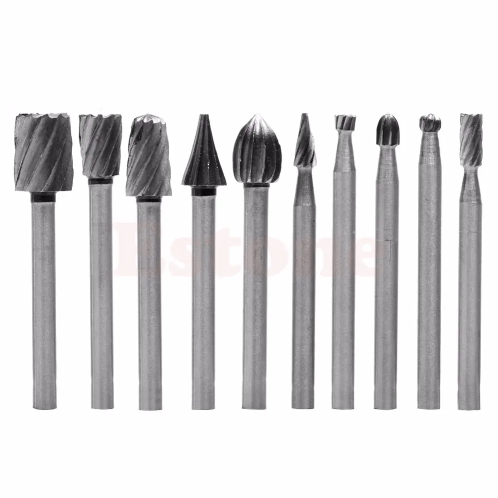 

10pcs/Set Rotary File Electric Grinding Polishing Head Engraving Cutter Wood Tool