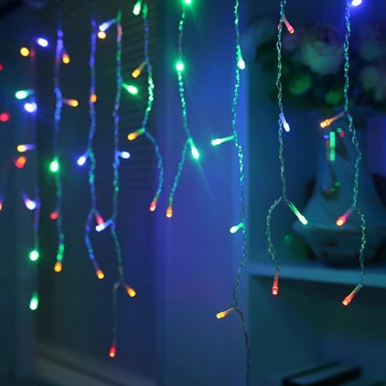 

3.5Mx0.6M LED Curtain Lamp droop icicle String Light AC110/AC220V Outdoor Home Party Fairy Christmas Holiday Decoration lighting