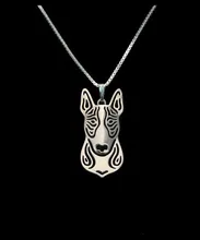 Oro y plata 1 UNIDS Boho Chic Aleación Bull Terrier perro colgante de Plata del collar de la historieta de la manera de dos colores plateado