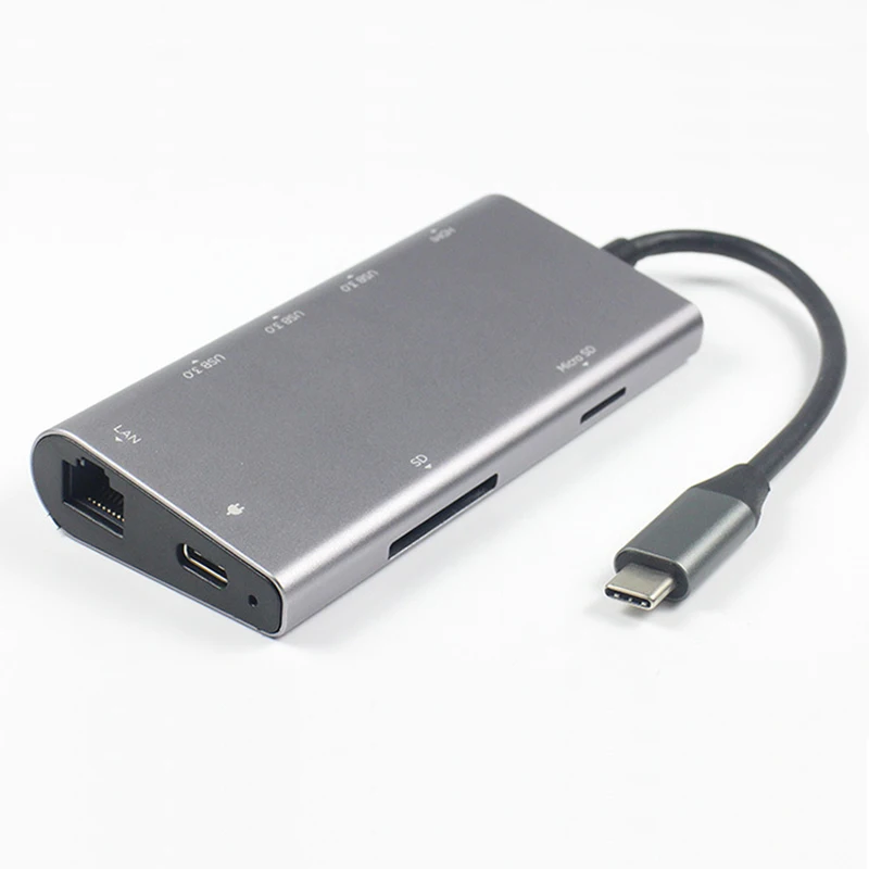 Type C Hub USB C HDMI To USB 3.0 HUB HDMI Thunderbolt3 Adapter Rj45 8 In 1 For MacBook For Samsung S9/Note 9 For Huawei P20 Pro