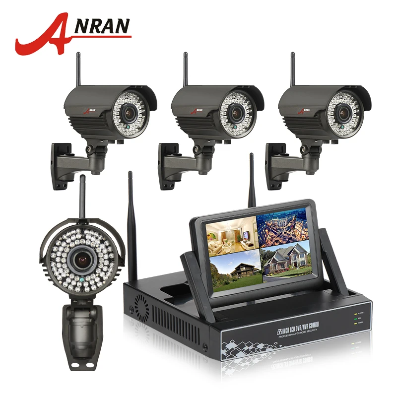  Manually Varifocal 2.8mm-12mm 4CH Wireless NVR Surveillance Kit 720P HD Outdoor Security Wifi IP Camera CCTV System 1TB HDD 