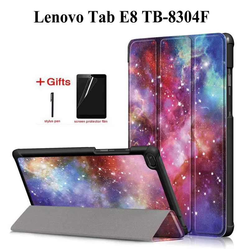 Цветной чехол из искусственной кожи с принтом для Lenovo TAB E8 TB 8304 Магнитный 2018