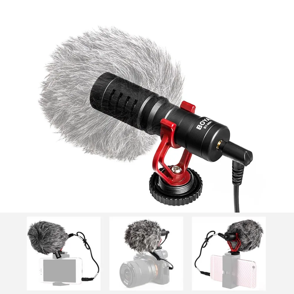 

Professional Cardioid Condenser Microphone Mini 3.5mm Interview Video Mic for Phone Tablet PC Canon Nikon Sony DSLR Camera