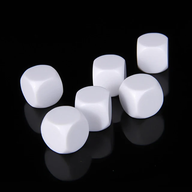 10pieces 12mm 14mm 16mm 18mm 20mm 25mm Glossy D6 White Blank Dice With  Square Angle Cube For Board Game Accessries - Board Game - AliExpress