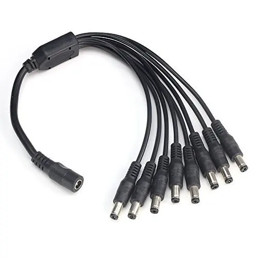 HBUDS высокоскоростной 8 полосный 1 Женский до Мужской сплиттер питания CCTV кабель