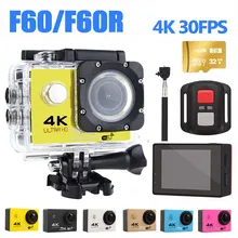4K wifi Спортивная экшн-камера с пультом дистанционного управления Ultra HD go Водонепроницаемая подводная pro 30M видеокамера 16MP 170 градусов широкоугольный