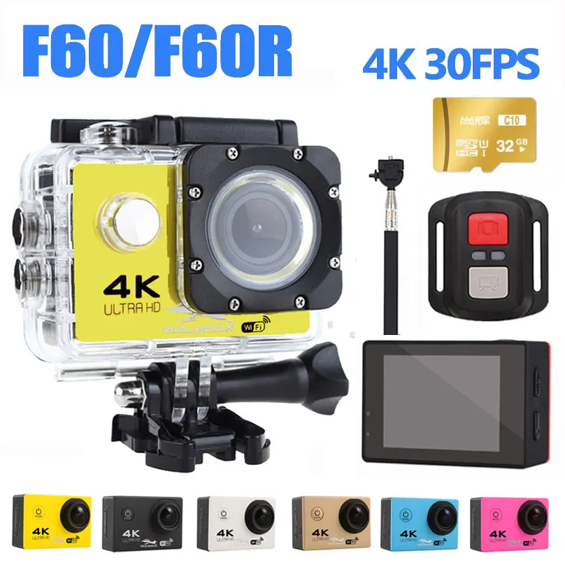 4K WIFI Спортивная Экшн камера с дистанционным управлением Ultra HD go