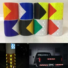5 см* 3 м из чистого ПВХ Lattic светоотражающая лента для автомобиля бар двухцветные Предупреждение стрелка тела отражатель упаковка самоклеющиеся