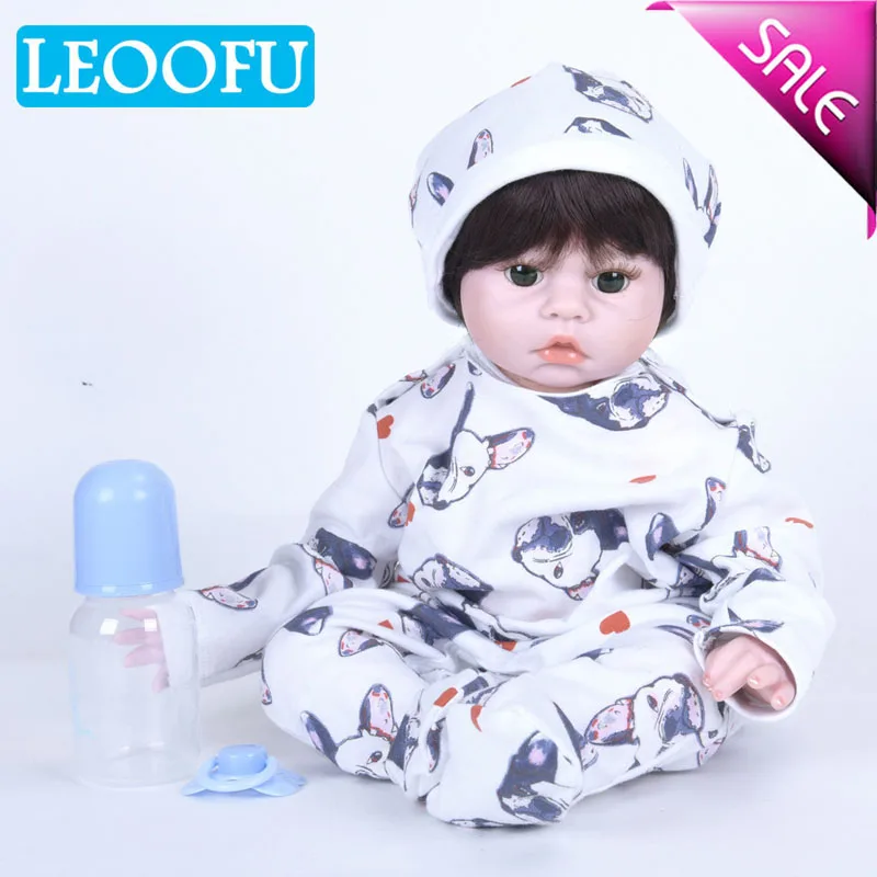 

LEOOFU 55cm 22 inch play house toys reborn baby doll body soft silicone babies lifelike real born dolls bebe real reborn