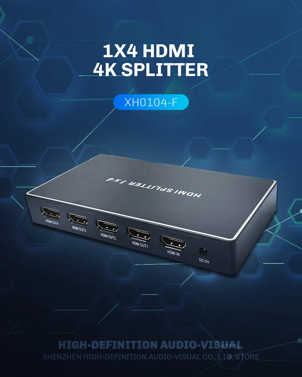 1X4 HDMI 4 К Splitter 1 в 4 из Поддержка 4 К 3D 1080P HDMI 1,4