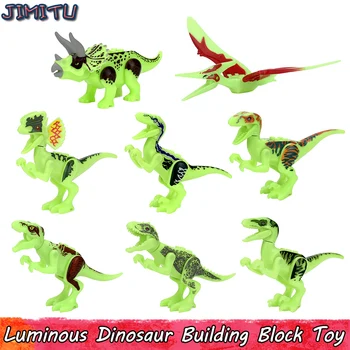 

Luminous Dinosaur Toys for Children Jurassic Tyrannosaurus Glow in the Dark Building Blocks Educational Toy Gift Home Decoration
