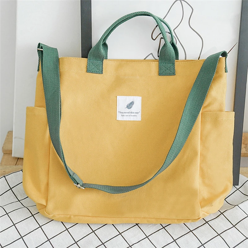 

Zebella 2019 New Canvas Shoulder Bags Environmental Shopping Bag Tote Package Crossbody Bags Purses Casual Handbag For Women