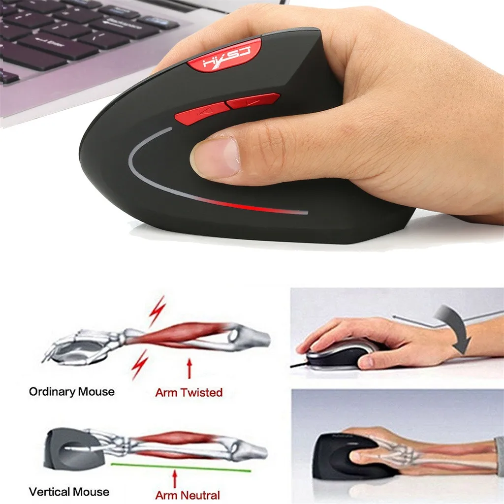 Wireless Bluetooth Gaming Mouse Ergonomic Design Vertical 2400 DPI
