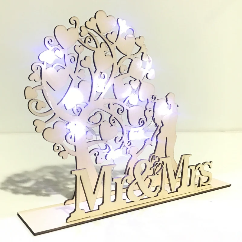 LED Wedding Sign Chocolate Tree Drawer Cabinet Display Stand Wooden DIY Jewelry Party Decoration Ornament Gift | Дом и сад