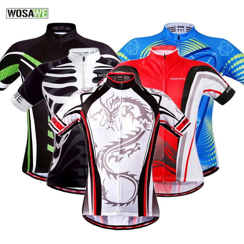 

WOSAWE Cycling Jersey Short Sleeve Men Bicycle Riding Wear Sports Shirt Top Cycle Clothing MTB Mountain Road Bike Wear