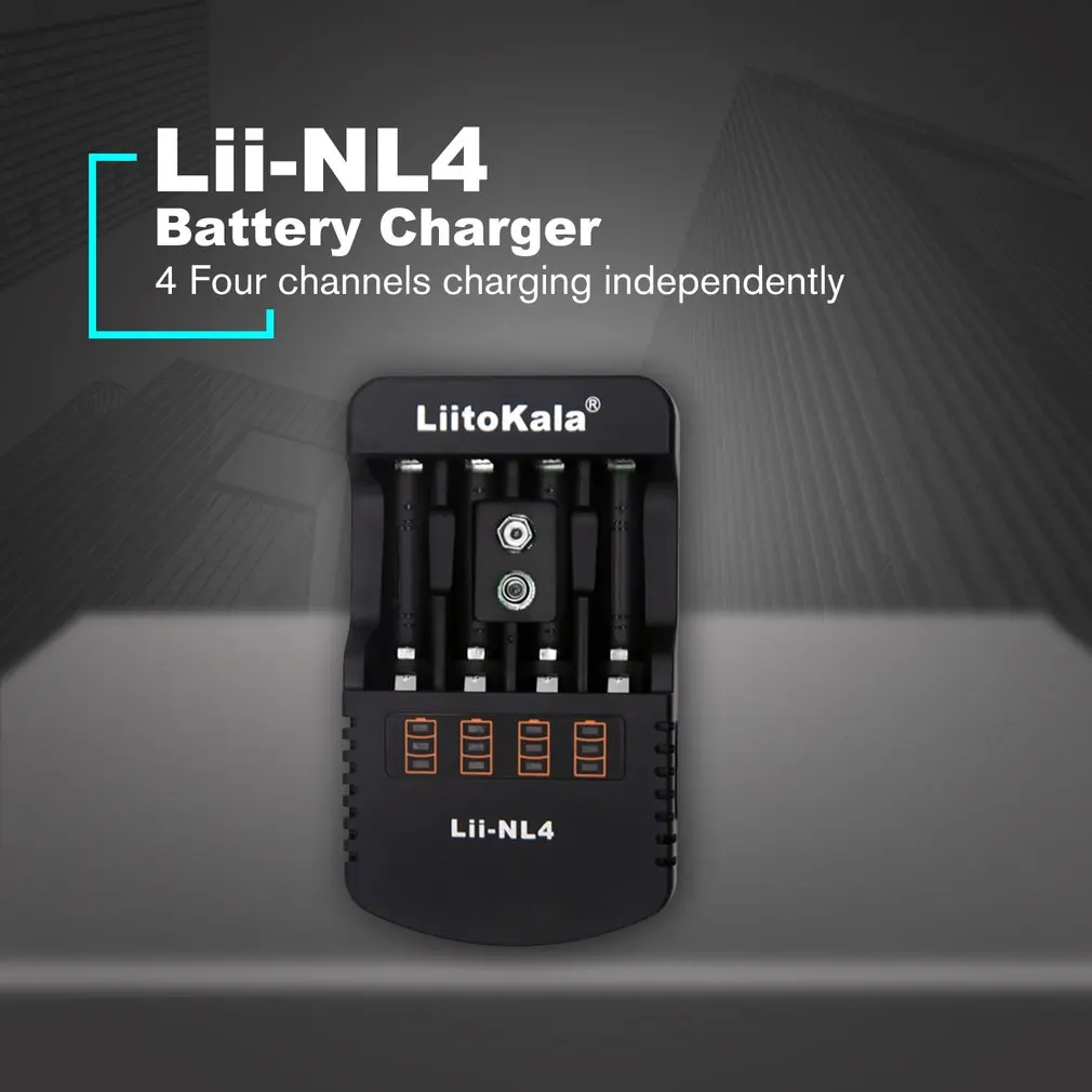 Lii-NL4 18650 зарядное устройство 26650 16340 14500 4 слота NiMH литий-ионный аккумулятор умный независимо универсальный аккумулятор зарядное устройство