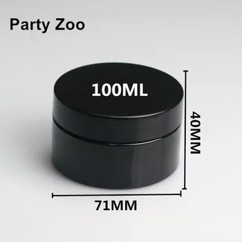 

300 X 100ml Classic Black PET Cream Jar Cosmetic Plastic Wild-Mouth Bottle Wholesale