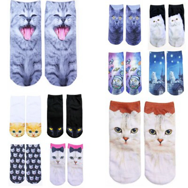 Самые популярные повседневные женские короткие носки kawaii с объемным рисунком