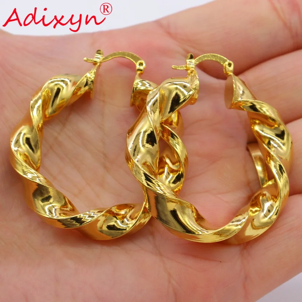 Большие размеры, эфиопские золотые серьги-кольца для женщин, 18 К, золотые серьги в форме капли, модные ювелирные изделия