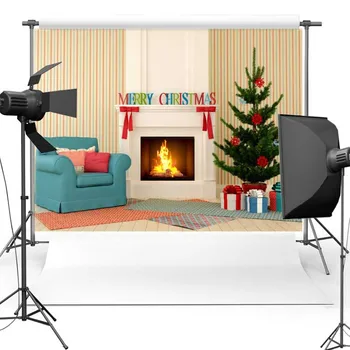 

MEHOFOTO Christmas Vinyl Photography Background For Newborn Fireplace New Fabric Flannel Backdrop For photo studio ST462
