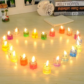 

24pcs Flame Candles Glass jars for Candles Yellow Candle LED Tea Light Home Dinner Room Party/Big Votive Decor birthday Candles