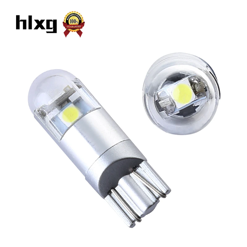 

HLXG 2PCS W5W T10 LED 3030 168 194 Car Interior Turn Signal Light License Plate Trunk Lamp Reading Clearance Lights White Bulbs