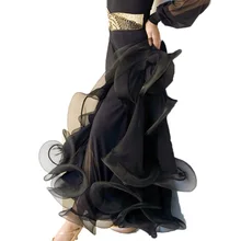 Современный танец бальные танцы яркие рыбья кость юбка квадратный танец хип-пак юбка