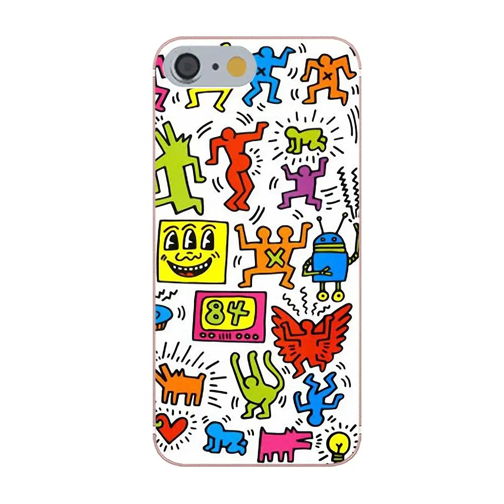 Keith Haring Art для HTC Desire 530 626 628 630 816 820 One A9 M7 M8 M9 M10 E9 Plus U11 Moto G G2 G3 Мягкий ТПУ