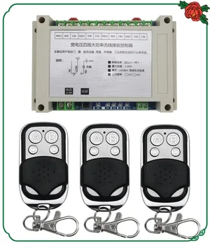 

DC12V 24V 36V 48V 4CH 30A RF Wireless Remote Control Relay Switch Security System/ motor /garage door /lamp / 3pcs remote
