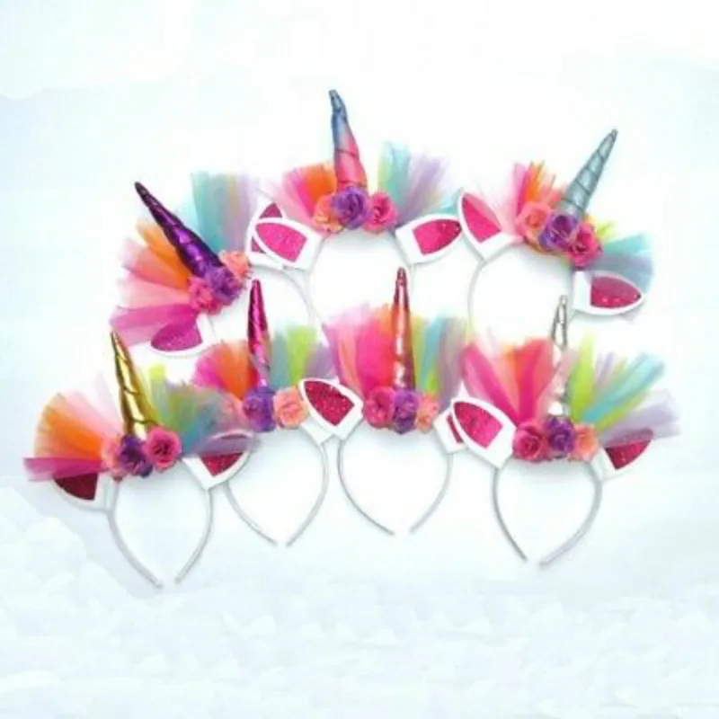 Magical Unicorn Horn Head Party Kid Hair Headband Fancy Dress Cosplay SE