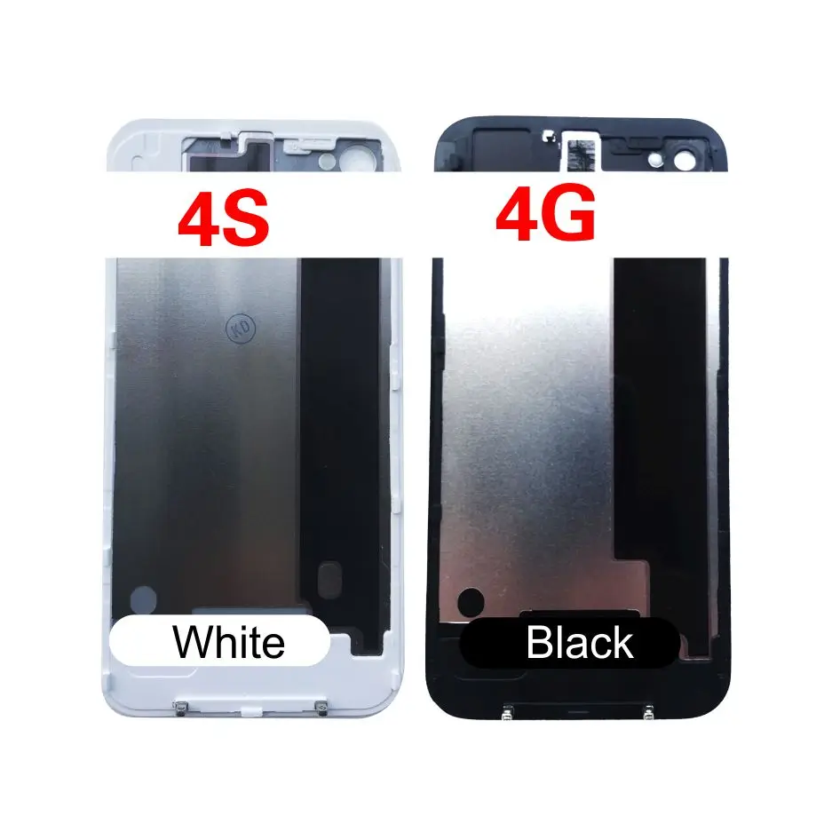 4S задняя Корпус для iPhone 4 4G и 4S Батарея задняя дверь Крышка батарейного отсека Корпус сзади Панель Стекло хорошее качество шасси задний Чехол черные и белые
