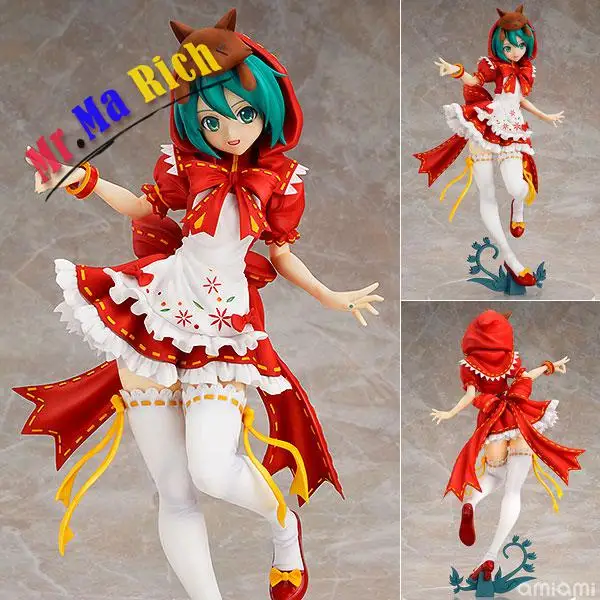 

Anime Hatsune Miku Red Riding Hood Project Diva 2nd Brinquedos Pvc Action Figure Juguetes Two kinds of color 25cm