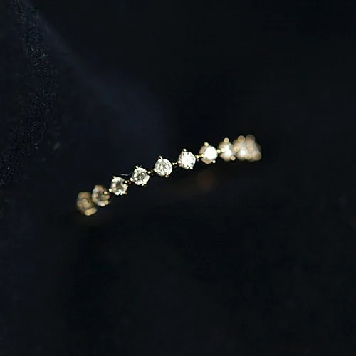 

Fashion Simple Zircon Thin Rings For Woman Girls Party Gift Elegant Rose Gold Bridal Wedding Finger Jewelry KBR100