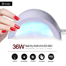 BUKAKI 36 Вт УФ лампа для ногтей Сушилка для ногтей для гель-лака лампа для солнечного света сушилка инфракрасный зондирующий таймер умный светодиодный дисплей маникюр