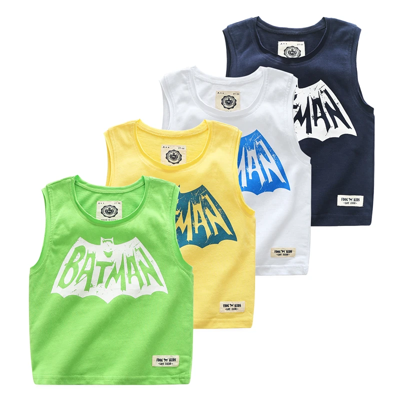 

Vinnytido Summer Cotton Sleeveless Tee Batman O-Neck Carton T-Shirt Sleeveless Top Infant Vest boys Clothing