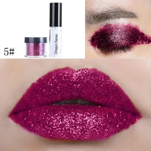 Профессиональная 20 смешанных цветов 1 набор губная помада+ блестящая наклейка пластик; желеобразная масса порошок блестки пластиковый порошок серебряный порошок цвет