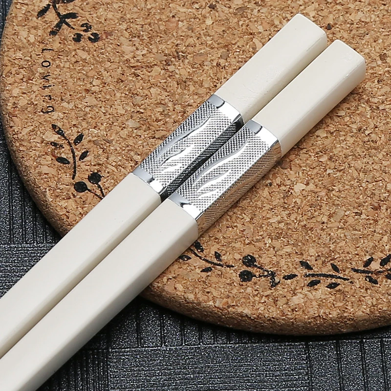 1 Pair Chinese Chopsticks White Gold Sushi Chop Sticks Travel Portable Hashi Japanese Chop Stick Set Restaurant Bar Cutlery set