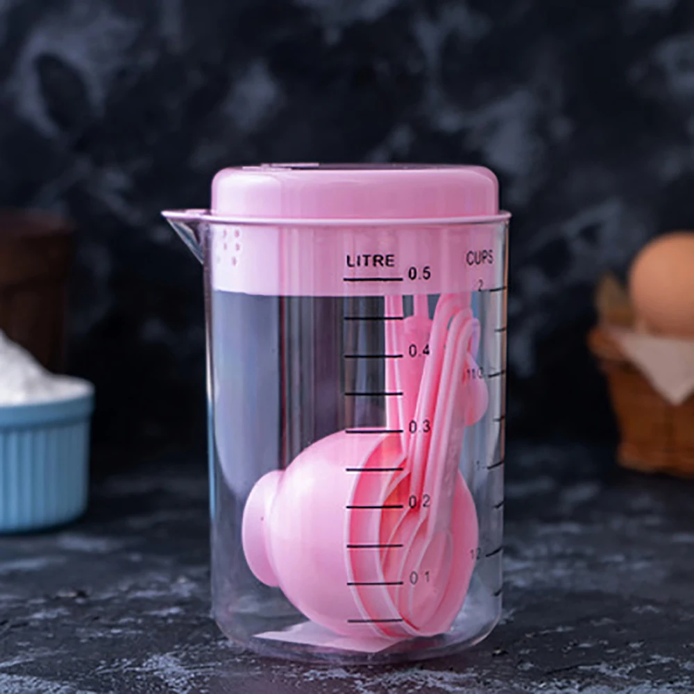 7 шт. кухня пластиковый мерный стакан + ложка набор пособия по кулинарии кофе измерительный инструмент дома Новый
