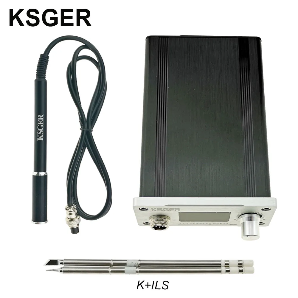 KSGER паяльная станция DIY Kit STM32 2,1 S OLED 1,3 дисплей контроллер температуры цифровой электронный сварочный Утюг T12 железные наконечники - Цвет: sets 1