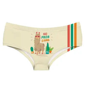 

Otter Pattern Lady Panties Cute Mermaid Cartoon Polyester Girl Briefs Llama Alpaca Camouflage Women Mid-rise Underwear