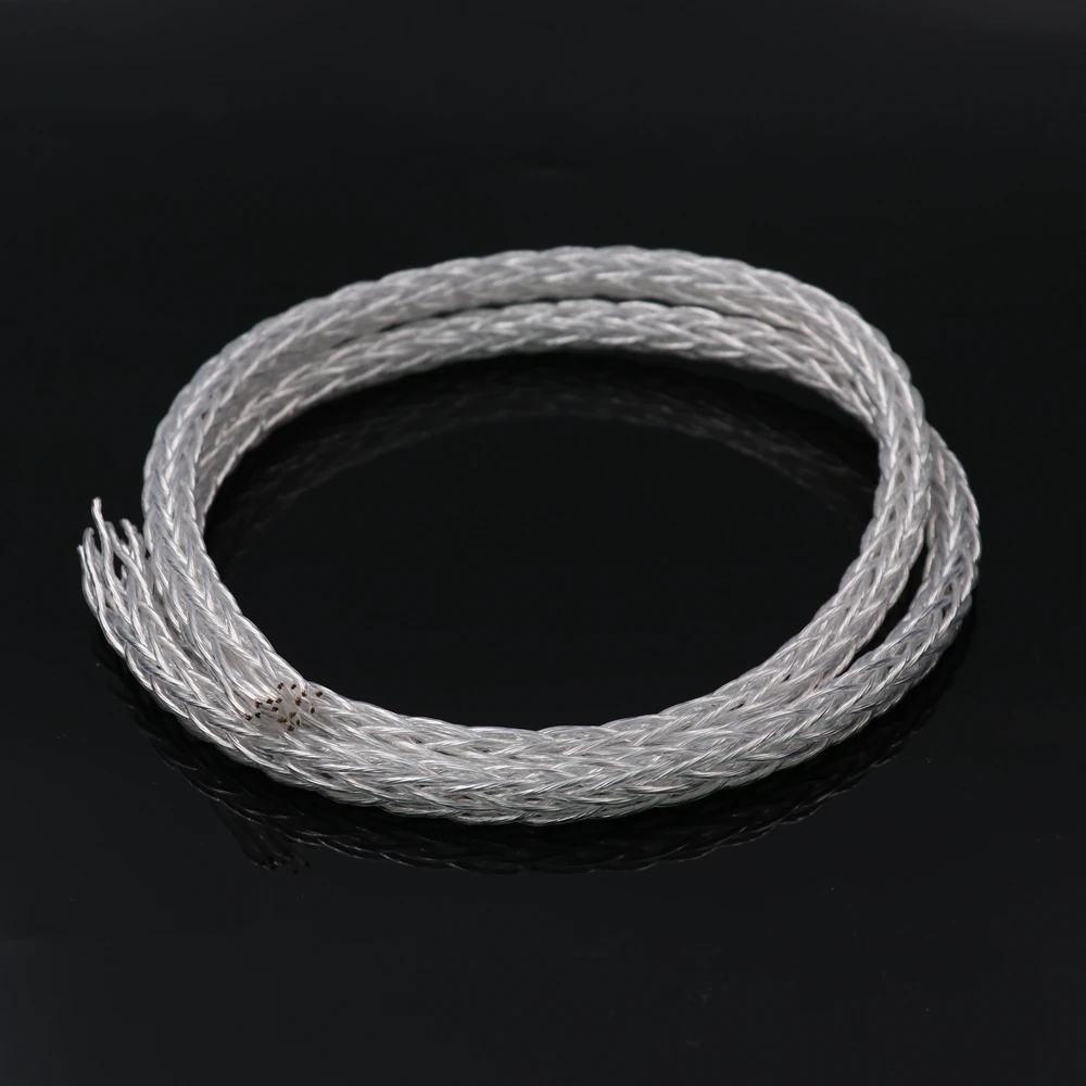 8AG высокой чистоты PTFE OCC Кабель питания Шнур для Hi Fi аудио динамик усилитель
