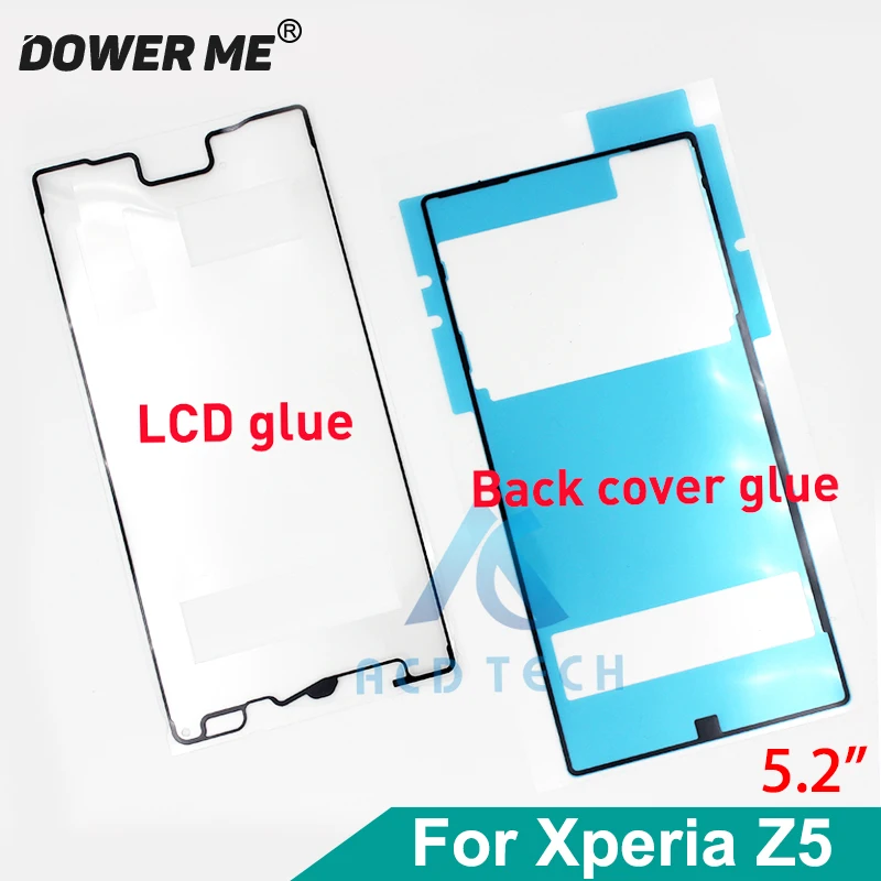 

Dower Me Original 2pcs/Set For SONY Z5 E6653 E6683 Front LCD Waterproof Adhesive Bracket Back Cover Full Set Tape Sticker