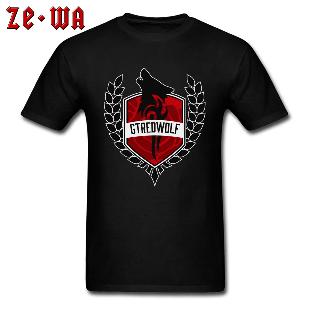 GTRedWolf Custom T Shirts for Men 100% Cotton Summer Fall T Shirt Birthday T Shirts Short Sleeve Plain O Neck Wholesale GTRedWolf  black