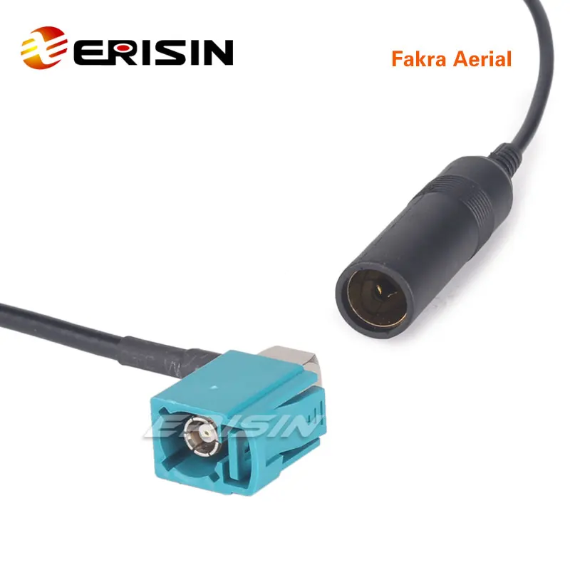 Erisin ES042 женский Fakra к женскому DIN антенный адаптер для BMW/AUDI/FORD/MERCEDES/OPEL/VW