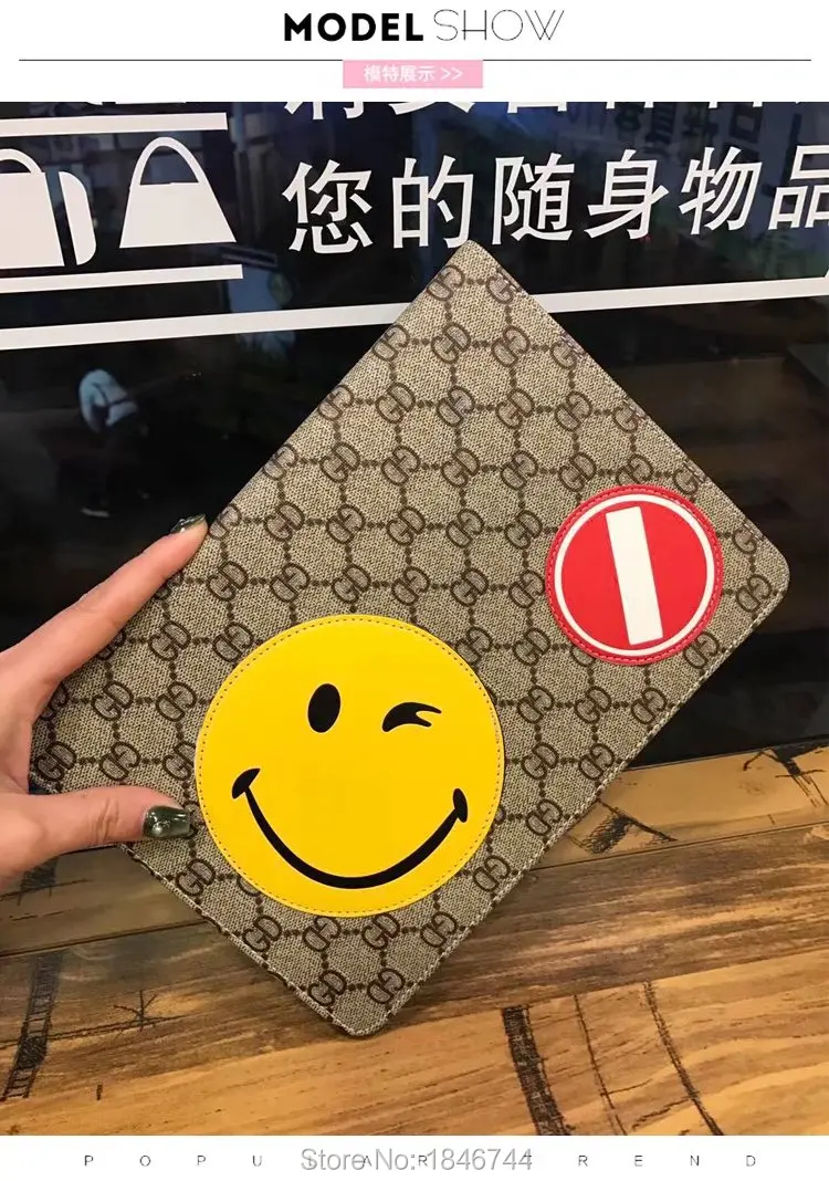 New Painting PU Leather Flip cover case Smiling face for iPad mini 4/3/2 7.9'' flip with Stand Cover Sun |