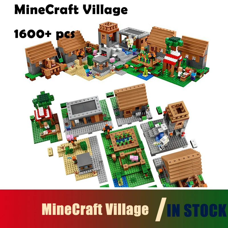 

Compatible with lego 1600+pcs Model building kits my worlds MineCraft Village blocks Educational toys hobbies for children